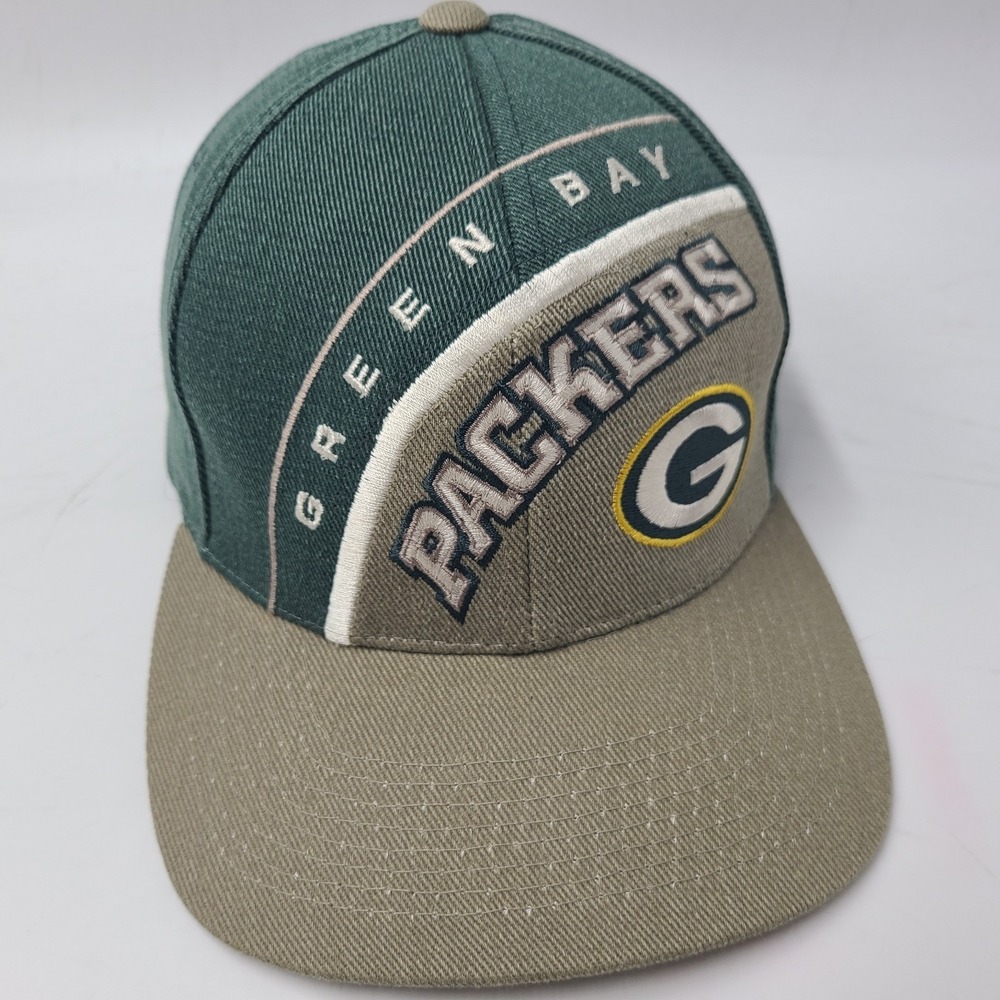 Vintage Green Bay‎ Packers Hat Snapback Lee Sport Green Beige NFL 90s Football